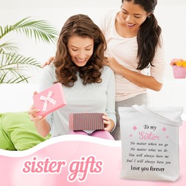 Sister Gifts from Sister,Mothers Day Best Wedding Graduation Anniversary Birthday Travel Practical Beauty Positive Holiday Practical Creative Christmas Valentines Gifts for Sister,Canvas Tote Bag