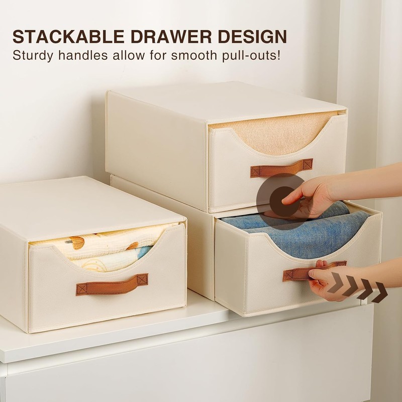 Homsorout Closet Organizers and Storage - Large Stackable Storage Bins