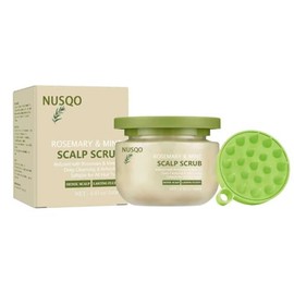 Exfoliante de cuero cabelludo para caspa y cabello graso con romero y menta - Tratamiento exfoliante 2 en 1 para eliminar la acumulación, aliviar la p