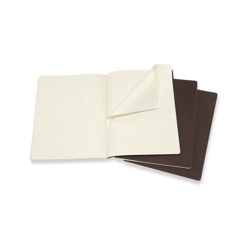Moleskine CH022P2 X-Large Squared Cahier Journal - Coffee Brown (Pack