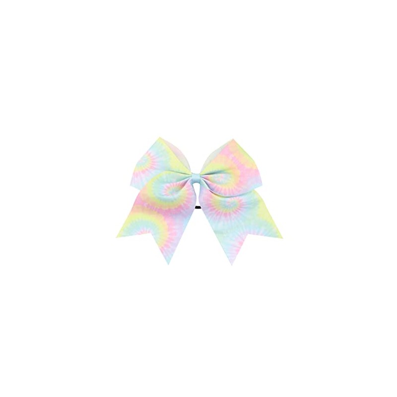 Tie Dye Hair Bows for Cheer Girls Come Ponytail Holder