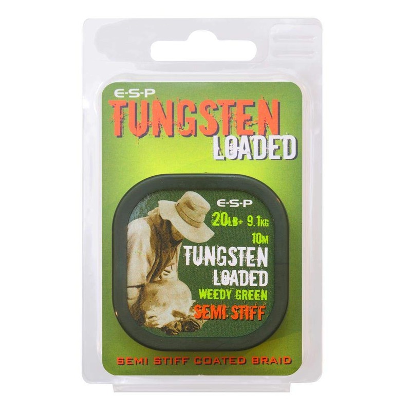 ESP Tungsten Loaded X-Stiff Hooklength 10m Spool Weedy Green