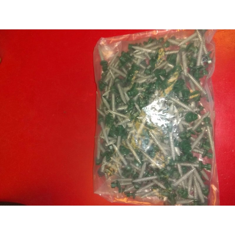 Unbranded 10x 2" Ivy Green Metal Roofing/siding wood screws