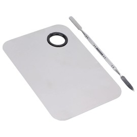 Paleta de Maquillaje de Mezcla de Herramientas de Espátula Cosmética de 2 Piezas con Espátula de Acero Inoxidable de Doble Extremo, Herramienta de Espátula de Maquillaje para