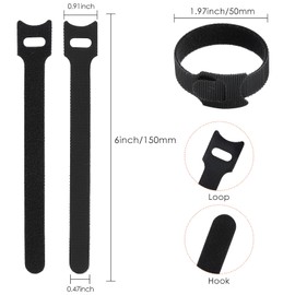 MVYC 120PCS 6 Inch Reusable Cable Ties Wire Ties Cord Organizer Cable Organizer Adjustable Management Black