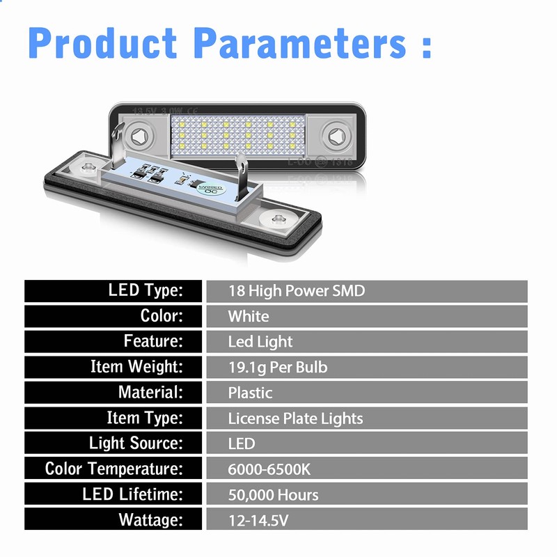 TECTICO 2 x SMD Ultra White LED Number Plate Light