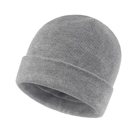 Zylioo XXL Oversize Satin Lined Knit Hat,Big Size Elastic Winter Ski Hats,Cold Weather Cuffed Beanie Skull Cap