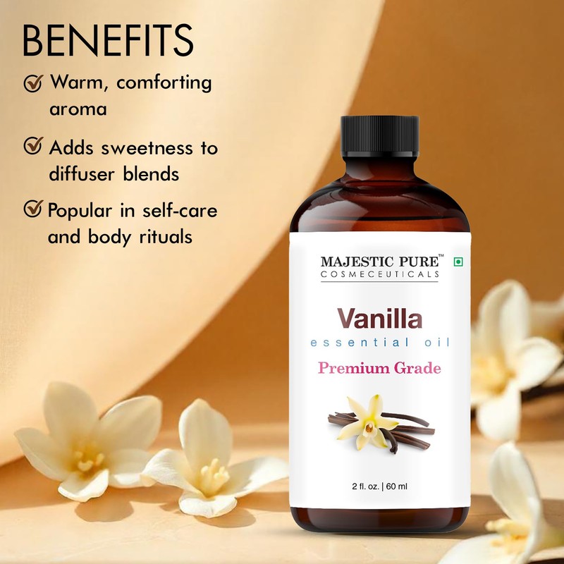 MAJESTIC PURE Vanilla Essential Oil | 100% Pure and Natural