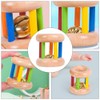 Toddmomy Baby Wooden Rattle Roll Rainbow Rattles Bells Cylinder Rolling