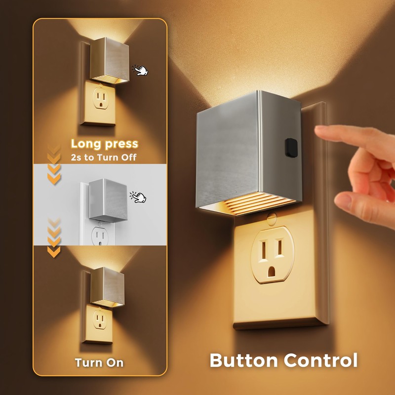 L LOHAS LED Night Light,Night Lights Plug into Wall,[2-Pack]Dimmable Night