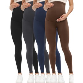 Buttergene Women's Maternity Leggings over the Belly Pregnancy Active Wear Workout Yoga Tights Pants