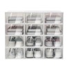 CHALIGHT 24Pcs Modern White Stackable Shoe Rack Cabinet Shoe Storage
