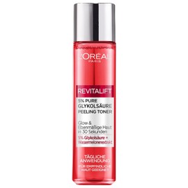 L'Oréal Paris Peeling Toner Mit 5% Glykolsäure Für Einen Strahlenden Glow, Gesichtstoner Für Ein Sanftes Peeling Und Gemilderte Pigmentflecken, Revitalift Peeling Toner, 1 X 180 Ml