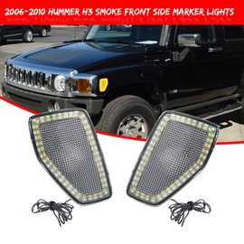 KENRTIR Clear Lens Dual Color Amber/White Front Fender Side Marker Light Lamps For 2006-2010 HUMMER H3