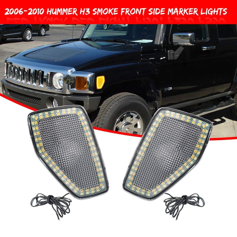 KENRTIR Clear Lens Dual Color Amber/White Front Fender Side Marker