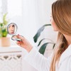 LALAFINA Rhinestone Compact Mirror Double-Sided Round Pocket Makeup Mirror for