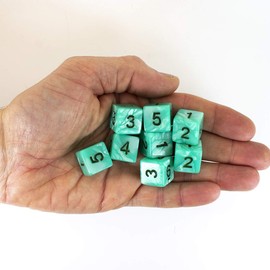 Paladin Roleplaying Turquoise Pearl Dice - 8D6 Set - 'Aqua'