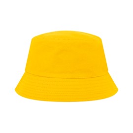 TopTie Kids Cotton Bucket Hat Sun Beach Cap for Boys Girls 3-8 Year Old-Yellow