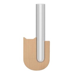 MIXNEX Magnetic Glass Test Tube Vase with Beechwood Base – Fridge Flower Holder for Wall or Metal Surface Decoration – Whale, Puppy, Cat, and Half-Circle Shape (Cat)