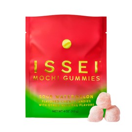 ISSEI Sour Watermelon Mochi Gummies | Dye-Free Candy | Gluten-Free | Real Sugar, No Artificial Flavors or Colors | Award-Winning Japanese Candy | 4 Oz 1-Pack