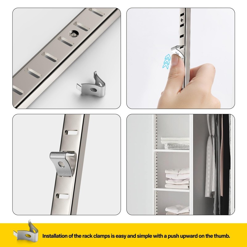 Adjustable Shelf Bracket 40 Inch 8 Pack Silver Shelf Pilaster