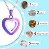 InfuMemo Glass Heart Cremation Urn Necklace for Ashes Stainless Steel