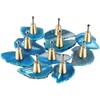 mookaitedecor Set of 6 Drawer Knobs Natural Blue Agate Brass