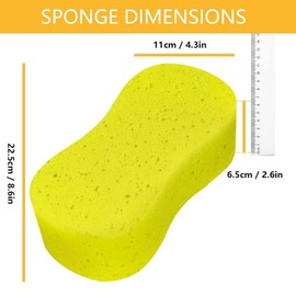 RSYHVG Jumbo Sponges,2 Pack Car Sponges,Washing Windows and Anti Scratch Technology,Perfect For Wheels, Windscreen & Bodywork For Car Cleaning (2PCS Yellow)