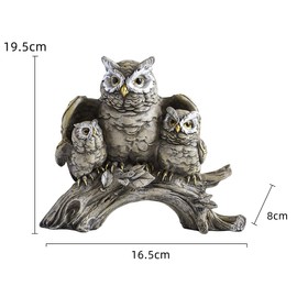 Owl Figurines,Cute Owl Statue,Small Decor Items,Sculpture Ornament for Home Office Tabletop.Gifts for Owl Lover. (Grey owl B)