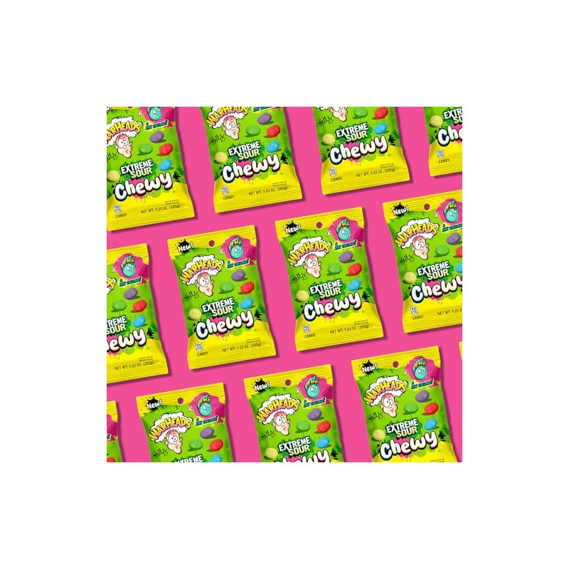 WARHEADS® Extreme Sour Chewy Candy - 7.25 oz Peg Bag