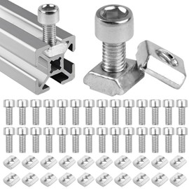 40 x T-Slot Nuts M5 Nut 6 Type B T-Slot Nut Set, T-Nut M5 T-Slot Nuts, Sliding Nuts M5 Sliding Nuts T Nut Slide Rail for Aluminium Profile Extrusion Slot Standard 2020 Series & 40 Screws
