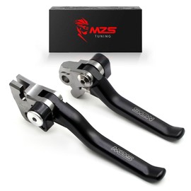 MZS Dirt Bike Clutch Brake Levers Compatible with KX65 KX85 KX100 2001-2025 / RMZ250 RMZ450 2007-2025, Pivot Adjustable Motorcycle Lever CNC Accessories Black