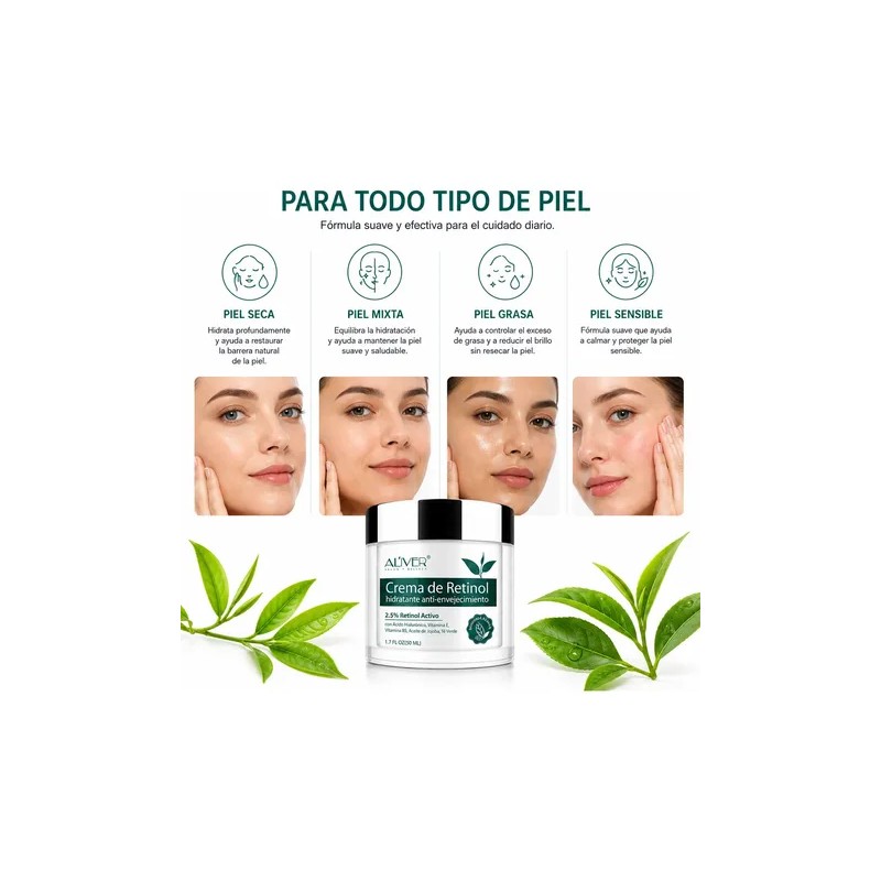 Crema Retinol 2.5% Hidratación Y Luminosidad Piel 50 Ml
