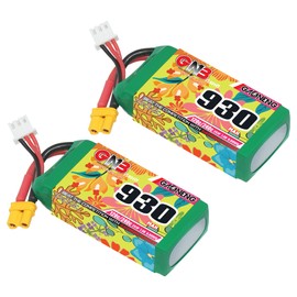 GAONENG 2pcs GNB 930mAh 2S 7.4V XT30 Plug 120C RC FPV Drone LiPo Battery for 2 to 3 inch Propeller Drone 4WD Off-Road Brushed RTR RC Car E-flite Airplane Torrent 110 Aircraft MultiRoter