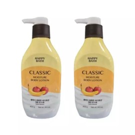 Happybath 해피바스 클래식 촉촉한 모이스처 바디로션 400gx2개 애플바나나향 대용량 고보습 바디크림 비건 Happybath Classic Moisturizing Body Lotion 400gx2 Apple Banana Scent Large Capacity High Moisturizing Body Cream Vegan [Happy Bath Classic Moisturizing Body Lotion 400g x 2ea]
