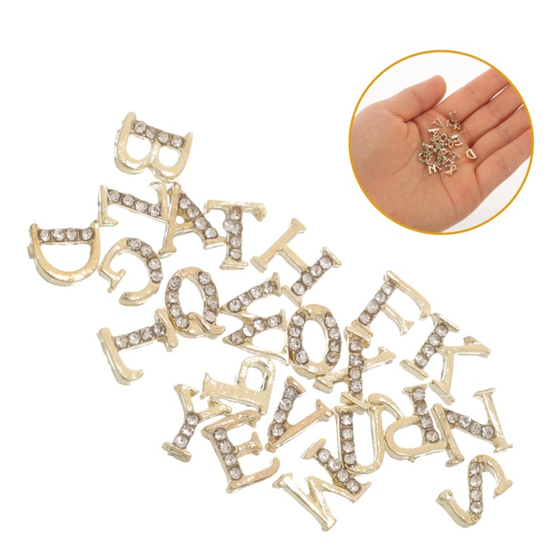 Mikinona 26 Alphabet Manicure Gems Nail Charms Set for False