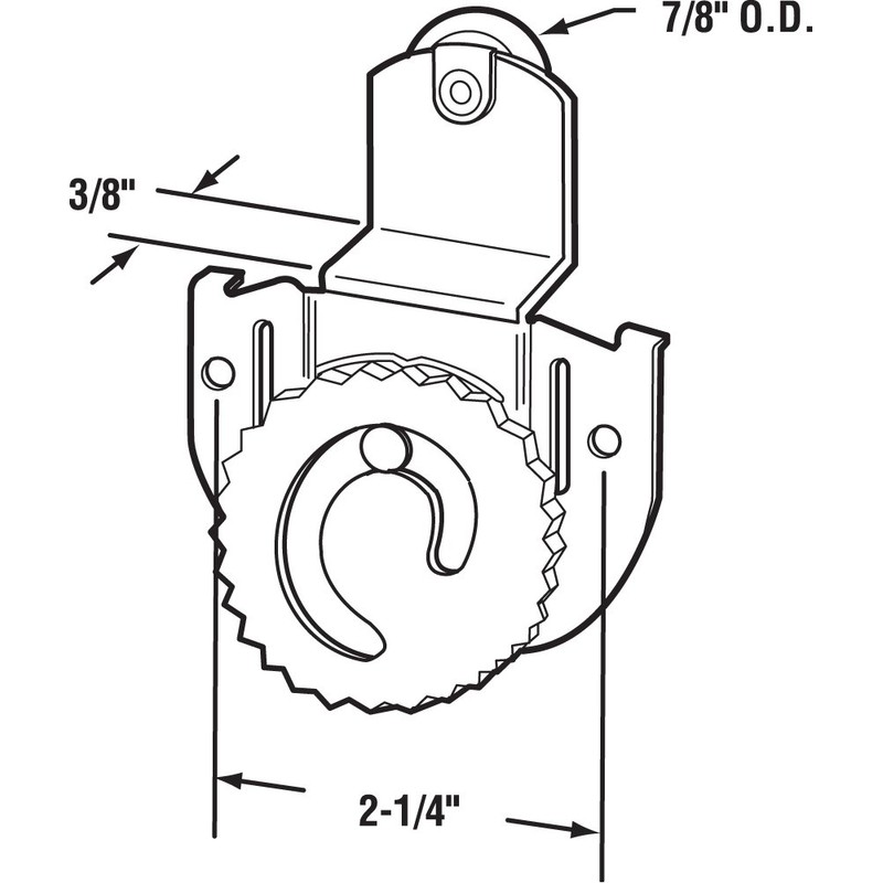 Prime-Line N 6649 Closet Door Roller, Back, 3/8 In. Offset,
