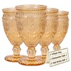 Darlion Wine Goblets, Goblet Glasses, Amber Goblets, Wine Glasses Set