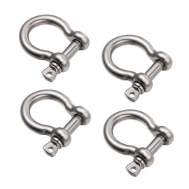 Kichvoe 4pcs Durable Metal Shackles Horseshoe D Shaped Design Easy Installation for Lifting Securing for Outdoor Industrial and Home Use Stainless Steel Construction