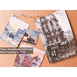 100pcs Thumb Tacks Clear Push Pins, Drawing Pins Map Pins with Storage Box Cork Board Pins for Home Office Pin Board Notice Pins For Pinboard