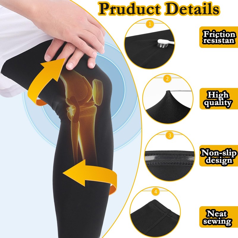 smilixin 2 Pairs Leg Sleeves,Full Leg Compression Sleeve for Men