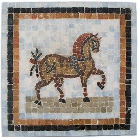 Carthage Mosaics CMS0057 Circus Horse Mosaic