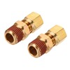sourcing map Brass Compression Tube Fitting 1/4NPT x 1/4" Tube