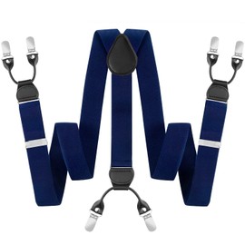 SlowTon Tirantes para Hombre con 6 Clips, Ajustable Elástico De 3.5cm Tirante con Caja de Regalo para Talla Hasta 120 cm, Resistente Tirante para Informal y Formal