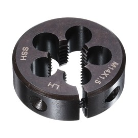 sourcing map Round Threading Die M14 x 1.5 Metric Thread 1-1/2" OD Adjustable Left Hand High-Speed Steel (HSS) Round Die Screw Thread Cutting Die for Thread Repair