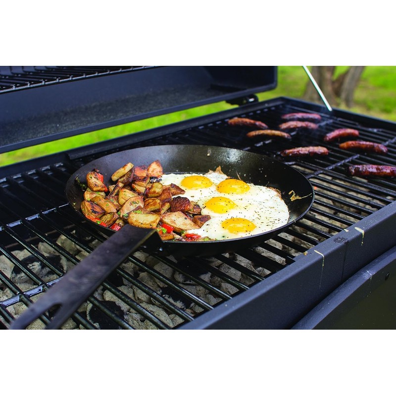 Lodge Manufacturing Company carbon steel skillet, Black/Orange, 12-Inch