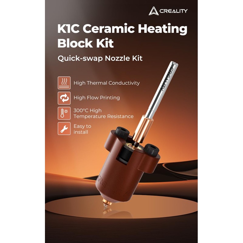Creality K1C/K1 MAX/K1/K1 SE Ceramic Heating Block Kit with Quick-Swap