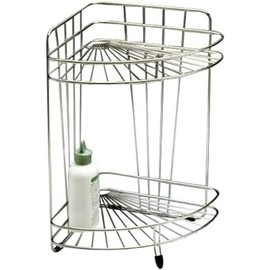 Ohki Large Wood Workshop Stainless Steel Triangular Corner 2-Tier 6257r Silver 8.7 x 8.7 x 13.6 inches (22 x 22 x 34.5 cm)