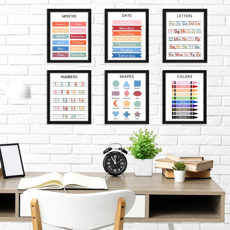 Educational Learning Posters, Learning Posters, 6 Learning Posters for Preschool