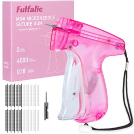 Fulfalic Stitchy Quick Clothing Fixer, Stitchy Micro Mini Stitch Gun with 2 Needles, 2000 Black & 2000 White 4.4mm Fasteners,Speedy Clothing Fixer,Fine Stitch Gun for Clothes
